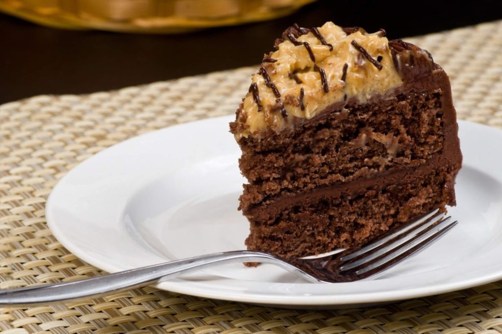 german chocolate cake slice photo 